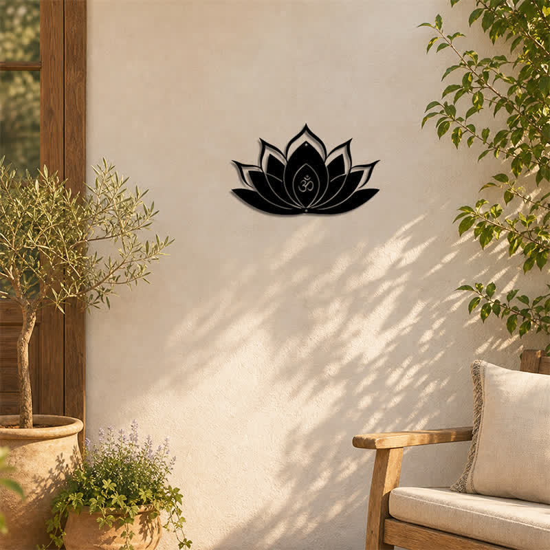 Buddha Stones Lotus OM Mindfulness Zen Silhouette Iron Meaningful Symbols Wall Art - image 5