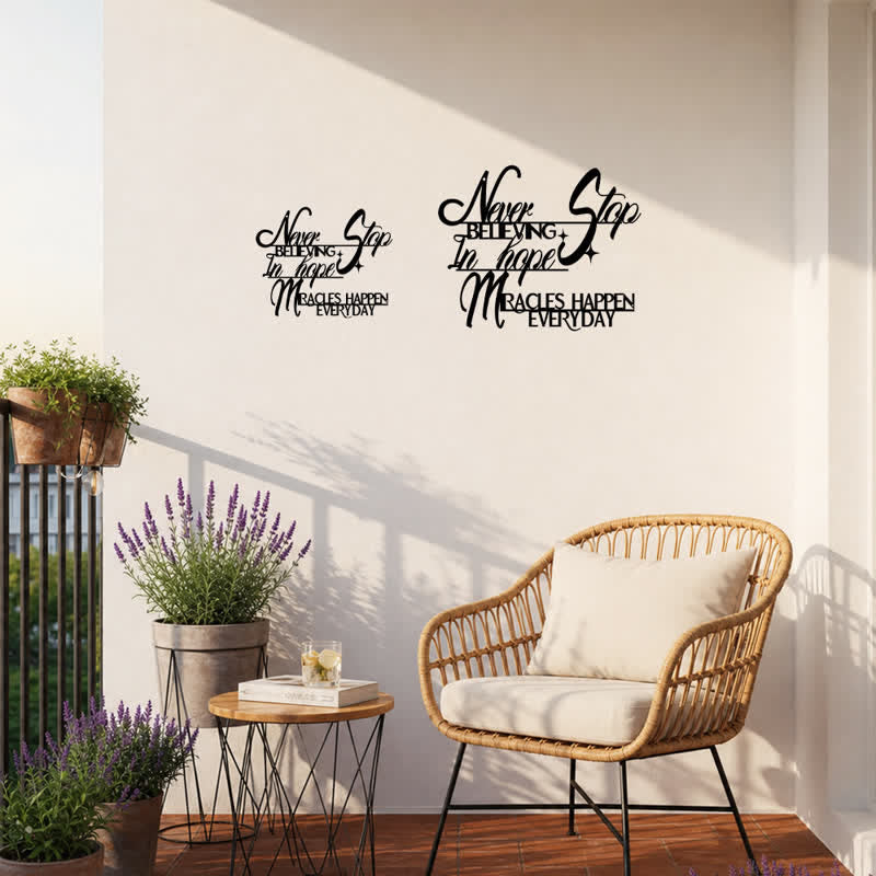 Buddha Stones Never Stop Believing Inspirational Quote Iron Metal Meaningful Symbols Wall Art - image 9