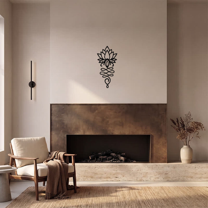 Buddha Stones Matte Black Lotus Enlightenment Iron Metal Meaningful Symbols Wall Art - image 11