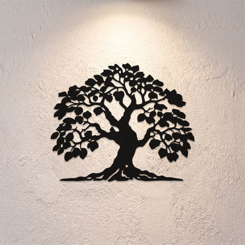 Buddha Stones Metal Tree of Life Unity Silhouette Iron Metal Meaningful Symbols Wall Arts - image 0
