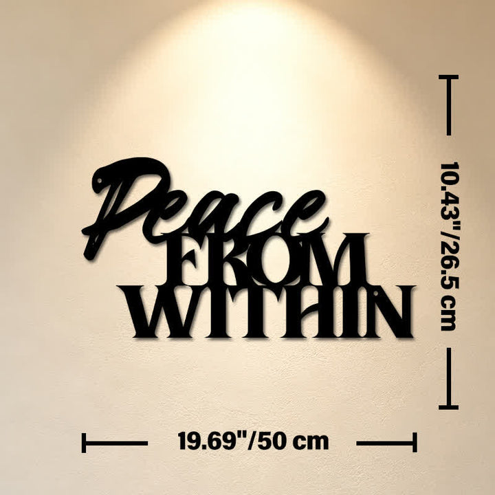 Buddha Stones Peace From Within Minimalist Typography Iron Metal Meaningful Symbols Wall Art - Approx. 50cm x 26.5cm x 0.12cm / 19.69in x 10.43in x 0.05in - image 10