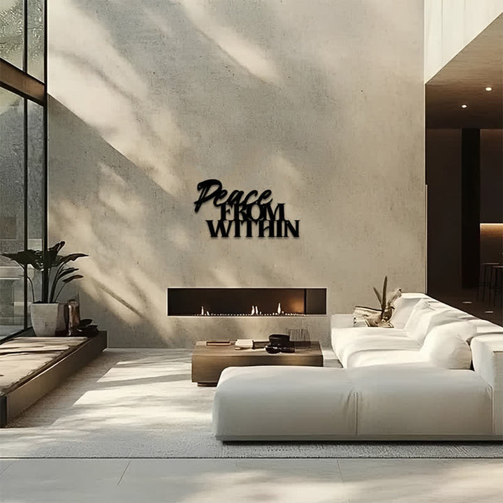 Buddha Stones Peace From Within Minimalist Typography Iron Metal Meaningful Symbols Wall Art - image 13