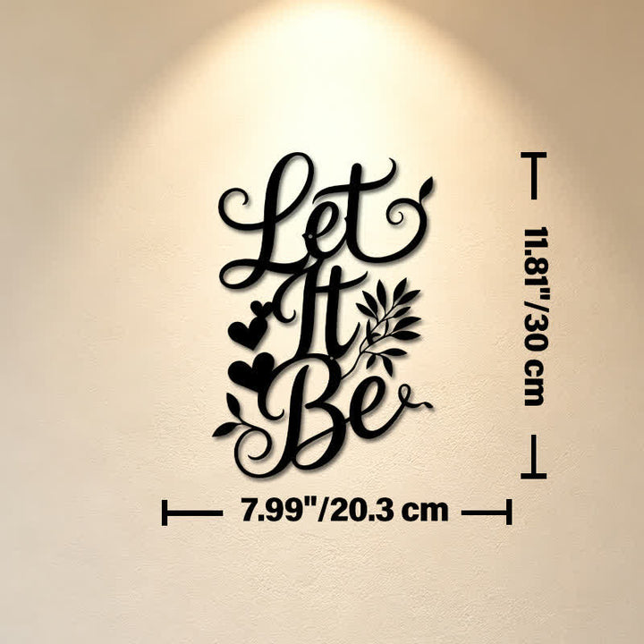 Buddha Stones Let It Be Script Sign Iron Metal Meaningful Symbols Wall Art - Approx. 20.3cm x 30cm x 0.1cm / 7.99in x 11.81in x 0.04in - image 4
