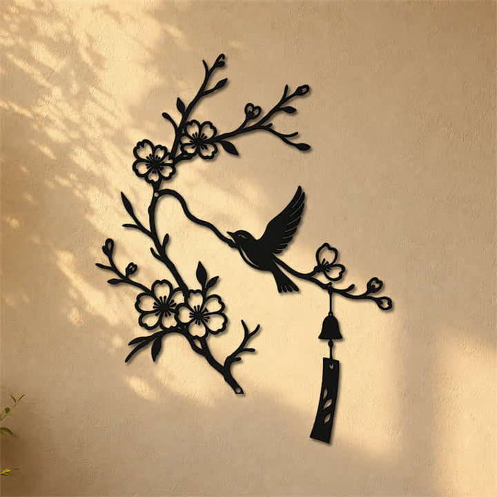 Buddha Stones Bird and Blossom Branch Iron Meaningful Symbols Wall Art - image 7