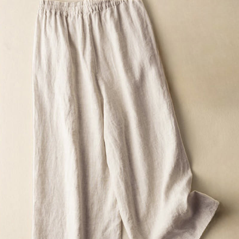 Buddha Stones Casual Embroidery Bohemian Pattern Drawstring Women's Wide Leg Pants With Pockets - image 2