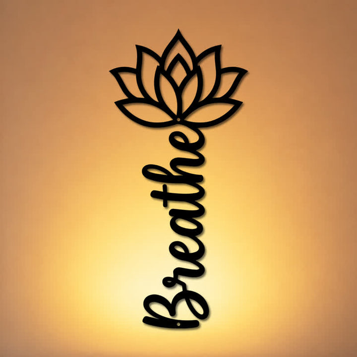 Buddha Stones Lotus Breathe New Beginnings Vertical Iron Meaningful Symbols Wall Art - image 0
