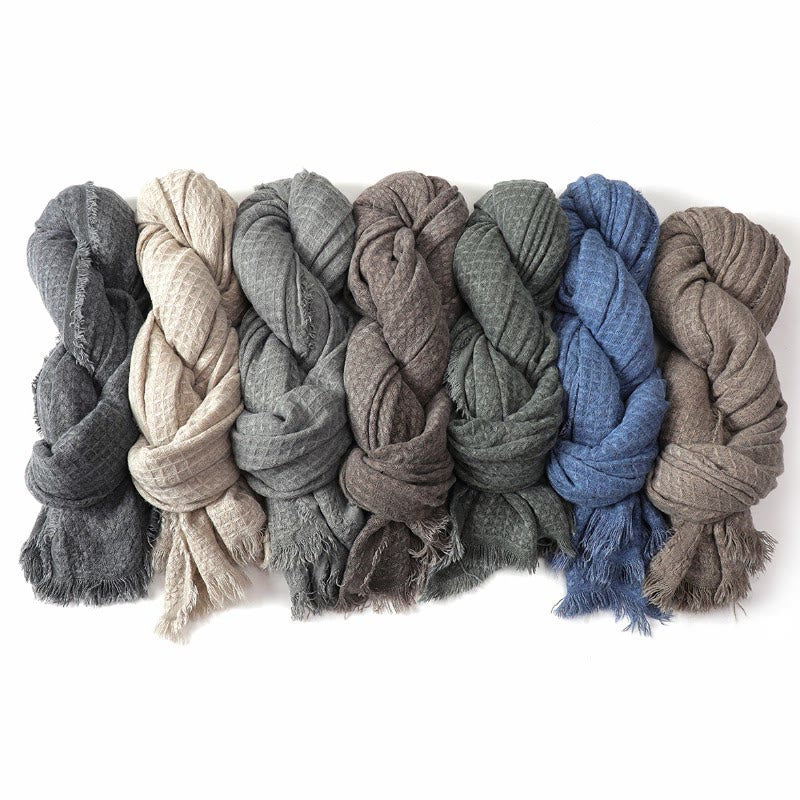 Buddha Stones Fall Winter Textured Tassel Cozy Wrap Men's Scarf - image 16