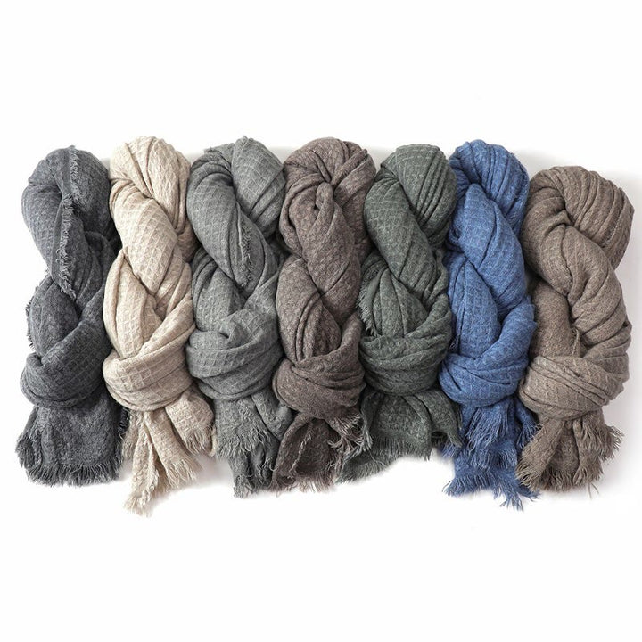 Buddha Stones Fall Winter Textured Tassel Cozy Wrap Men's Scarf - image 16