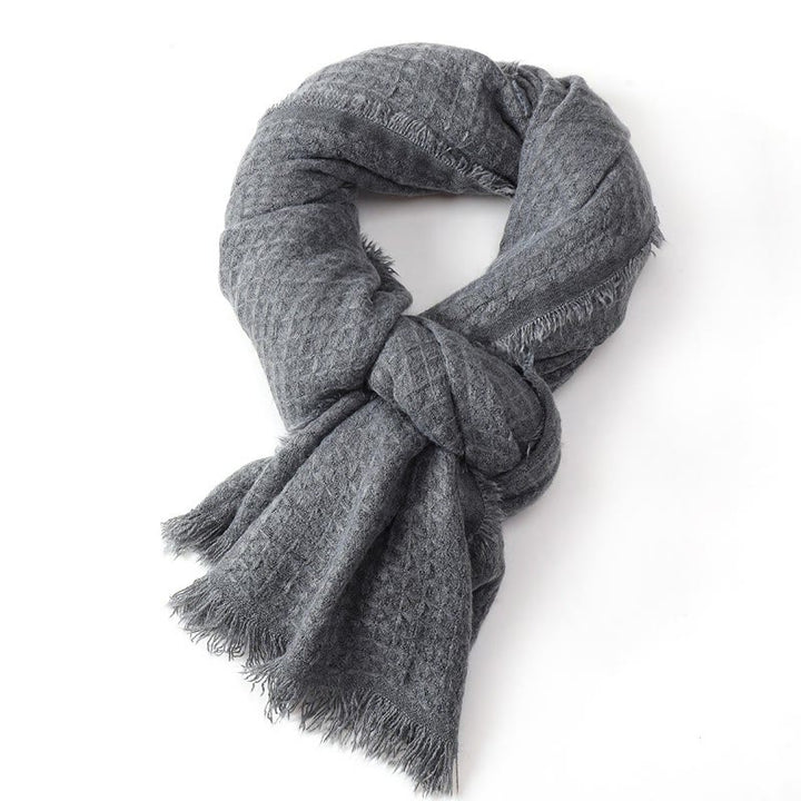 Buddha Stones Fall Winter Textured Tassel Cozy Wrap Men's Scarf - image 1
