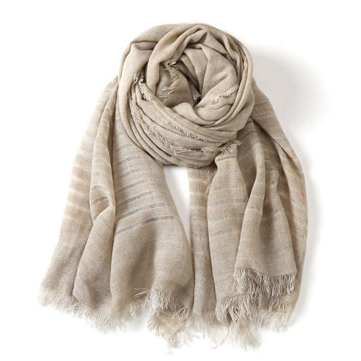 Buddha Stones Spring Fall Artful Textured Everyday Men's Scarf - Beige - image 8
