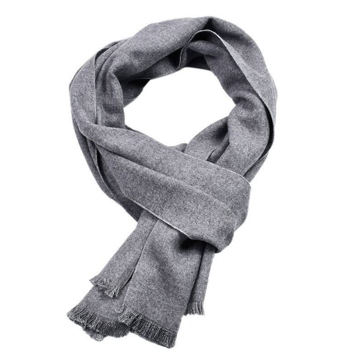 Buddha Stones Fall Winter Solid Color Tassel Cozy Long Scarves - Silver - image 0