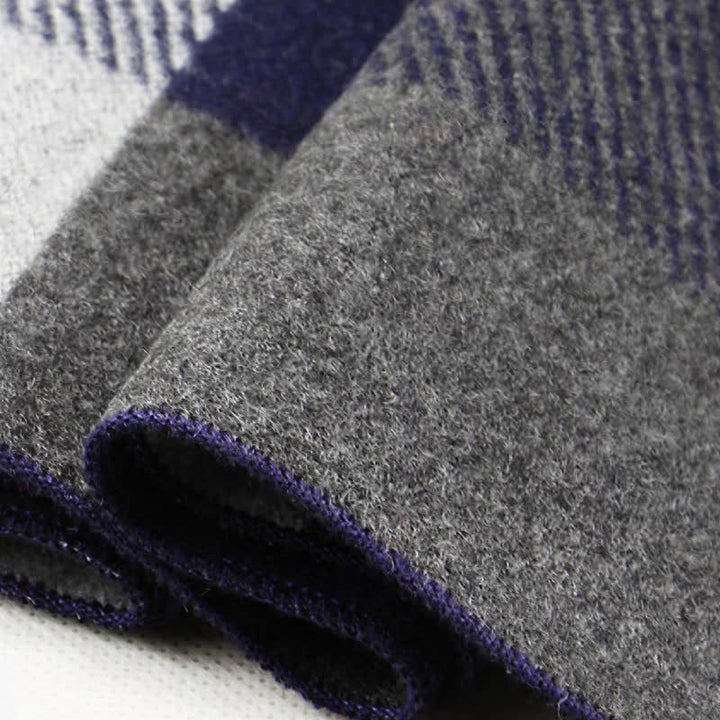 Buddha Stones Fall Winter Classic Plaid Tassel Cozy Rectangular Men's Scarf - image 3