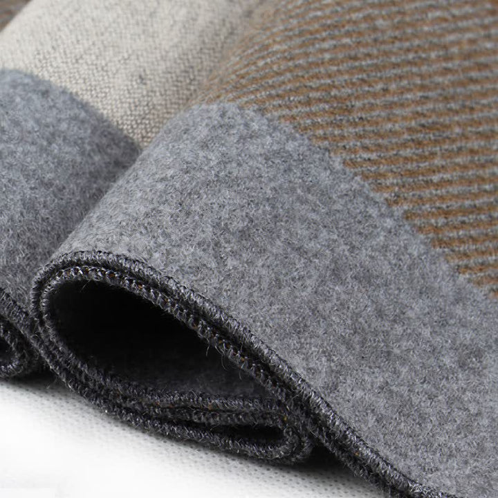 Buddha Stones Fall Winter Classic Plaid Tassel Cozy Rectangular Men's Scarf - image 11