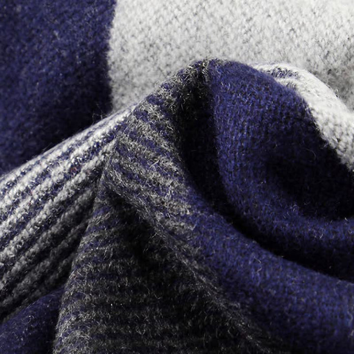 Buddha Stones Fall Winter Classic Plaid Tassel Cozy Rectangular Men's Scarf - image 2