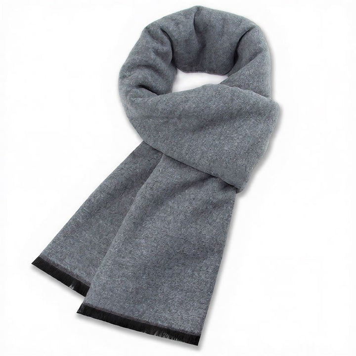 Buddha Stones Fall Winter Classic Grey Plaid Fringe Cozy Scarves - Gray Blue - image 0