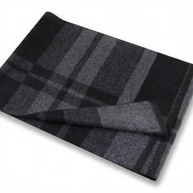 Buddha Stones Fall Winter Classic Grey Plaid Fringe Cozy Scarves - image 7