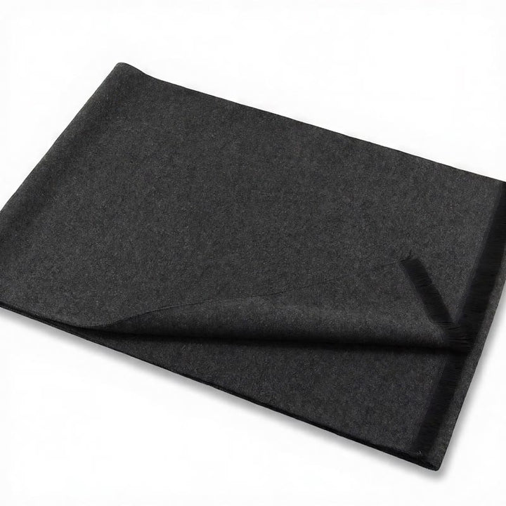 Buddha Stones Fall Winter Classic Grey Plaid Fringe Cozy Men's Scarf - image 18