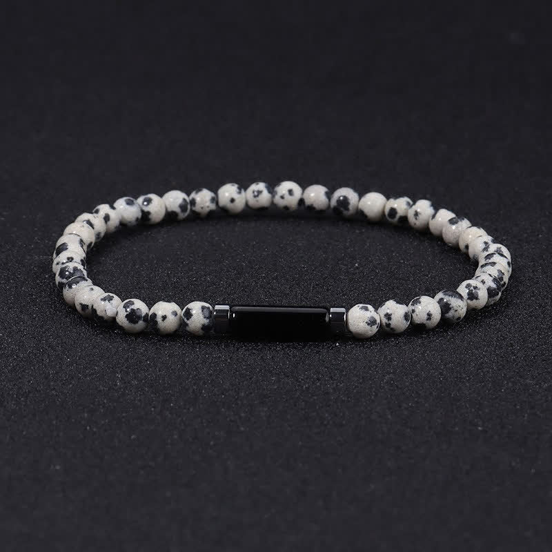 Buddha Stones Vintage 4mm Lava Rock Dalmatian Jasper Grounding Bracelet - Dalmatian Jasper(Joy ♥ Loyalty) - image 2
