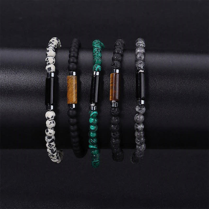 Buddha Stones Vintage 4mm Lava Rock Dalmatian Jasper Grounding Bracelet - image 15