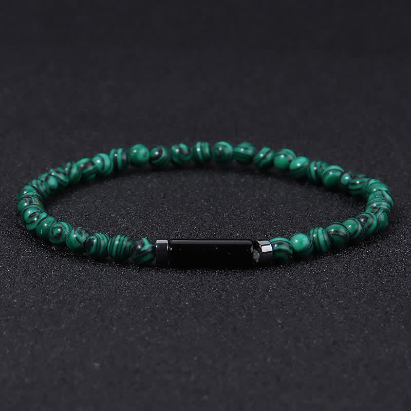 Buddha Stones Vintage 4mm Lava Rock Dalmatian Jasper Grounding Bracelet - Malachite(Protection ♥ Transformation) - image 7