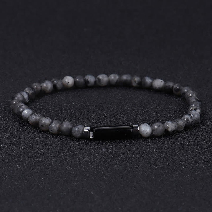 Buddha Stones Vintage 4mm Lava Rock Dalmatian Jasper Grounding Bracelet - Black Glitter Stone(Protection ♥ Grounding) - image 4