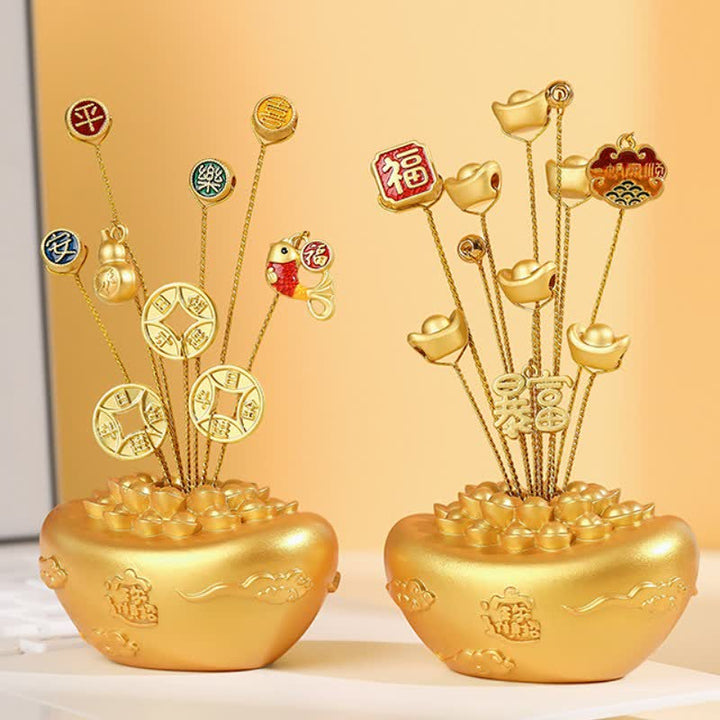 Buddha Stones Golden Ingot Treasure Bowl Good Fortune Tabletop Wealth & Fortune Symbols - image 15