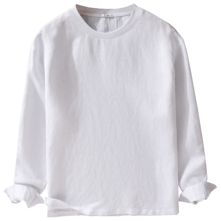 Buddha Stones Spring Fall Casual Minimalist Solid Men's Long Sleeve T-Shirts - image 13
