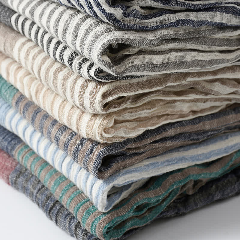 Buddha Stones Spring Fall Striped Color Block Stripe Tassel Travel Scarf - image 29