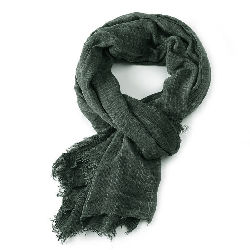Buddha Stones Spring Fall Crinkled Frayed Edge Wrap Men's Scarf - image 8