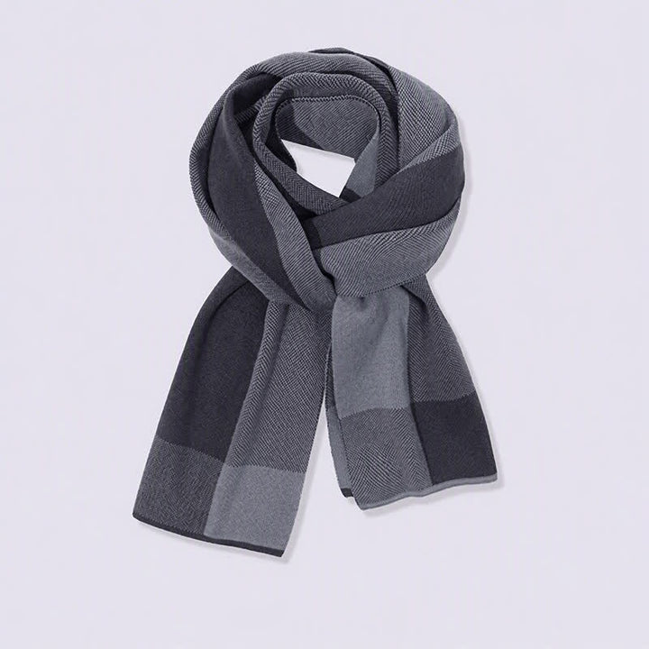 Buddha Stones Fall Winter Knit Geometric Color Block Cozy Scarf - image 2