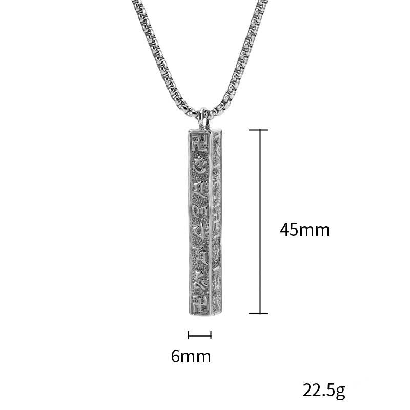Buddha Stones Titanium Steel Om Mani Padme Hum Peace Cylinder Necklace - image 7
