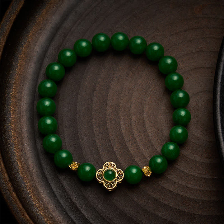 Buddha Stones Natural Quartzite Jade Beads Protection Bracelet - Quartzite Jade(Wrist Circumference: 5.9–6.3 in / 15–16 cm) - image 0