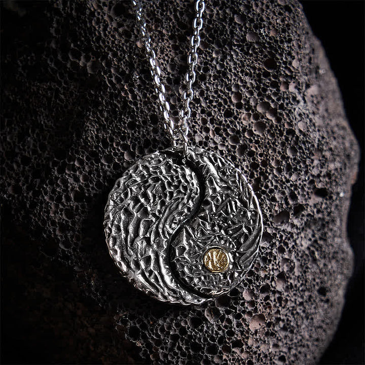 Buddha Stones Copper Yin Yang Balance Round Engraved Pendant Necklace - Yin Yang(Balance ♥ Harmony) - image 0