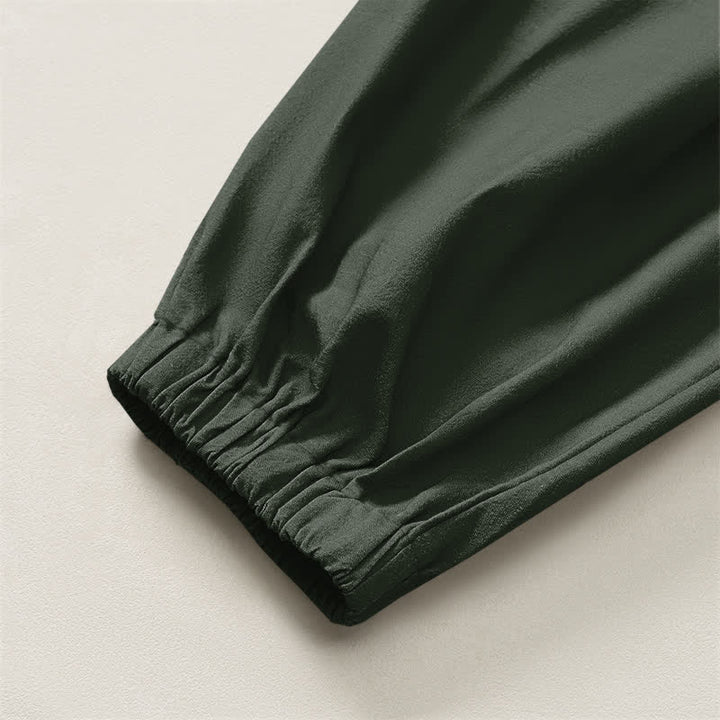 Buddha Stones Pure Cotton Koi Fish Pattern Drawstring Men's Harem Pants With Pockets - image 10