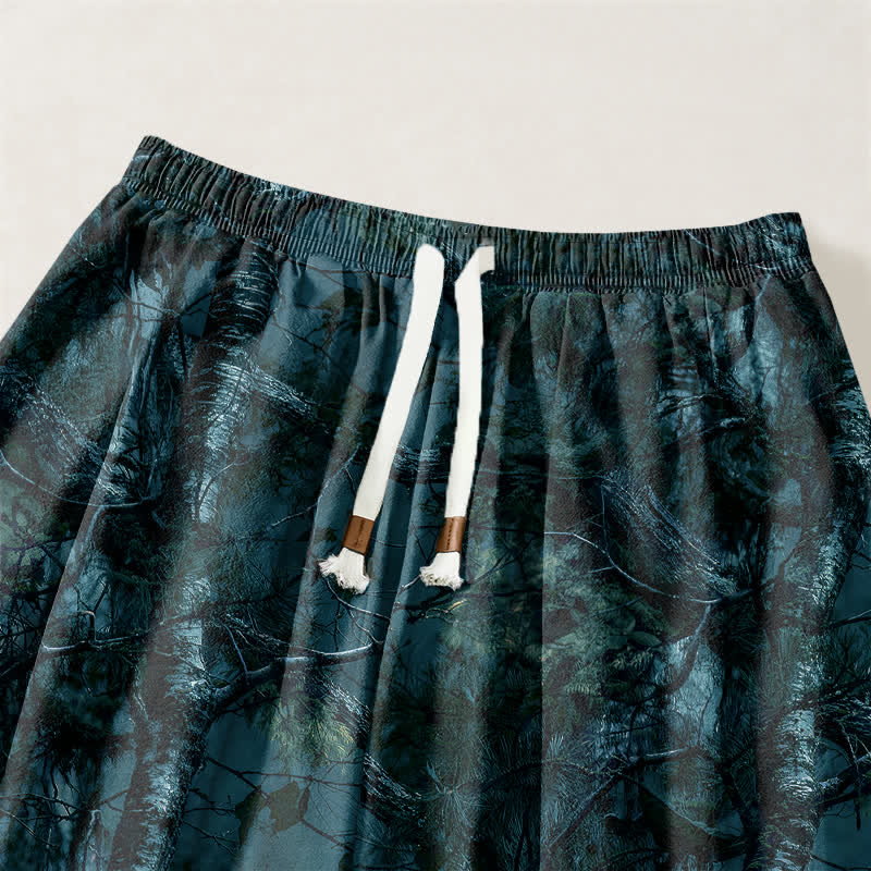 Buddha Stones Pure Cotton Marble Camo Pattern Drawstring Men's Harem Pants With Pockets - image 9