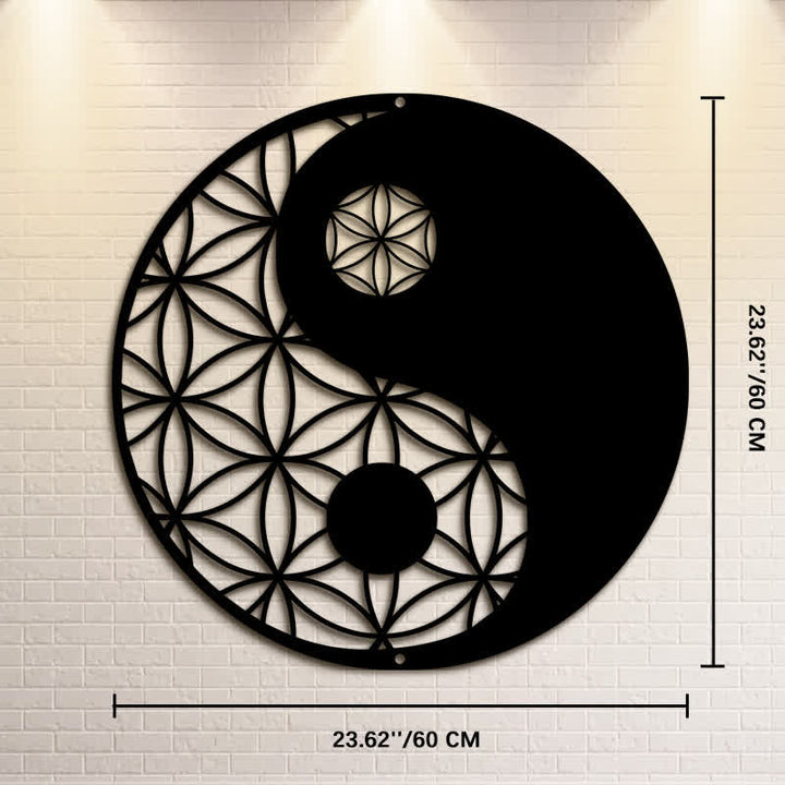 Buddha Stones Minimalist Yin Yang Balance Iron Metal Wall Decor - Approx. 60cm x 60cm x 0.12cm / 23.62in x 23.62in x 0.05in - image 14