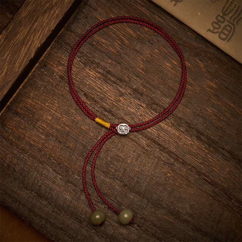 Buddha Stones Vintage 925 Sterling Silver Chinese Zodiac Luck Braided Red String Bracelet - image 12