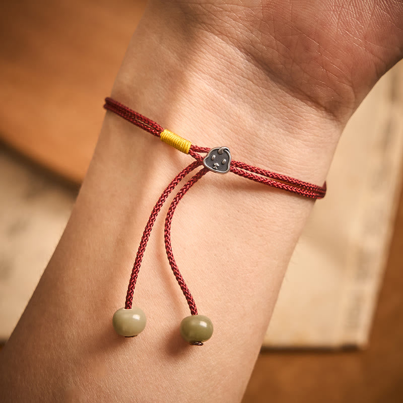 Buddha Stones Vintage 925 Sterling Silver Chinese Zodiac Luck Braided Red String Bracelet - image 17