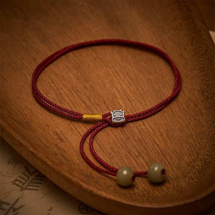 Buddha Stones Vintage 925 Sterling Silver Chinese Zodiac Luck Braided Red String Bracelet - image 30