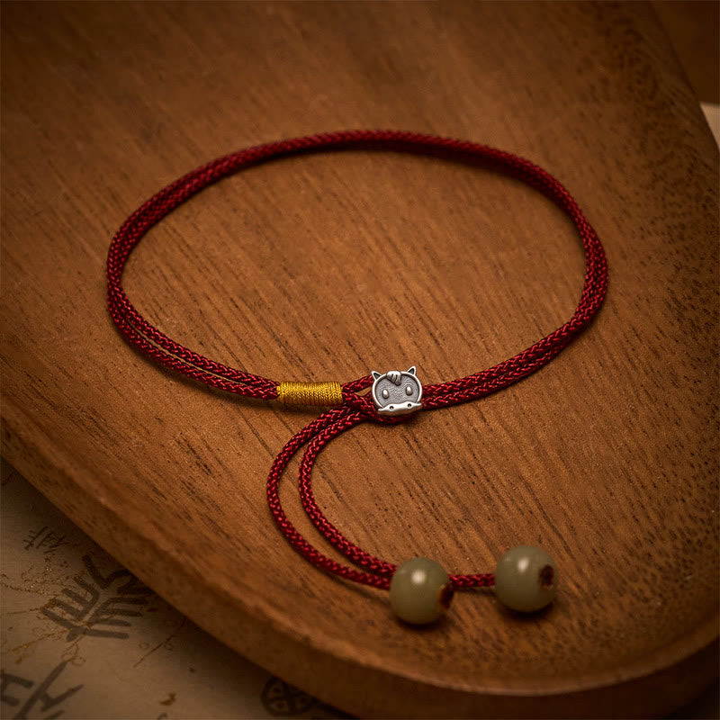 Buddha Stones Vintage 925 Sterling Silver Chinese Zodiac Luck Braided Red String Bracelet - image 50