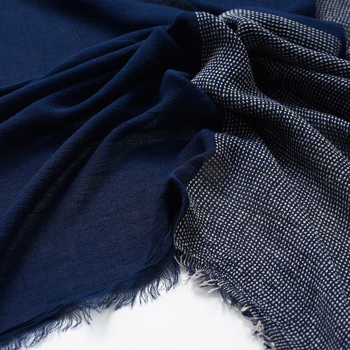 Buddha Stones Spring Fall Two-Colored Woven Tassel Men's Scarf - image 5
