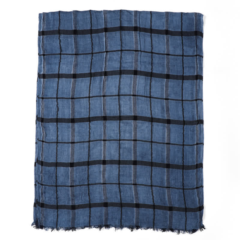 Buddha Stones Spring Fall Urban Plaid Lightweight Fringe Men's Scarf - image 11