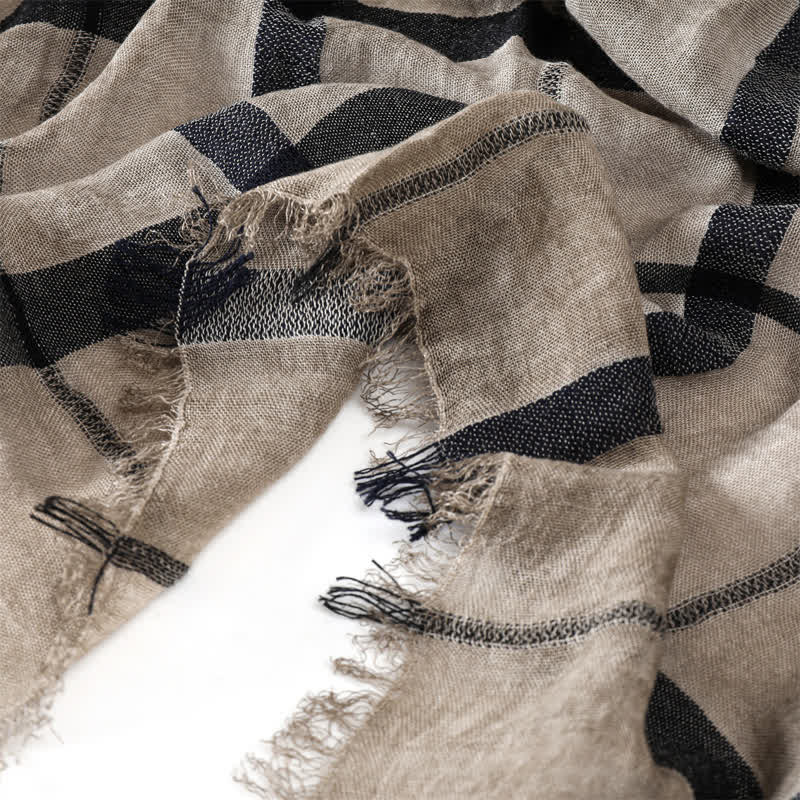 Buddha Stones Spring Fall Urban Plaid Lightweight Fringe Men's Scarf - image 2