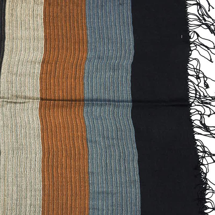 Buddha Stones Fall Winter Contrast Panel Casual Tassel Men's Scarf - image 4