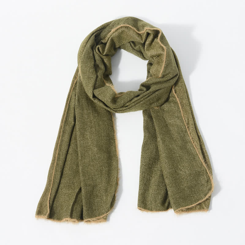 Buddha Stones Fall Winter Soft Drape Fringe Edge Men's Scarf - image 8