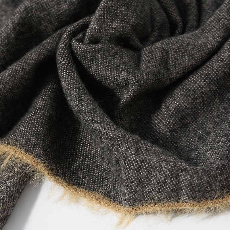 Buddha Stones Fall Winter Soft Drape Fringe Edge Men's Scarf - image 3