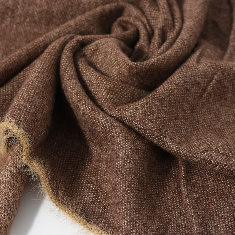 Buddha Stones Fall Winter Soft Drape Fringe Edge Men's Scarf - image 12