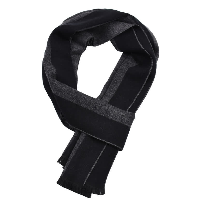 Buddha Stones Fall Winter Color Block Stripe Tassel Cozy Men's Scarf - image 7