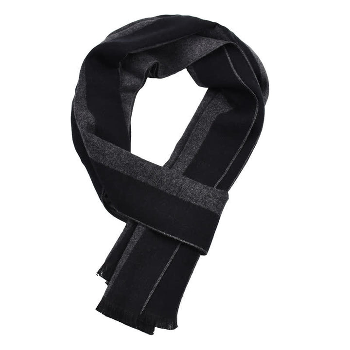 Buddha Stones Fall Winter Color Block Stripe Tassel Cozy Men's Scarf - image 7