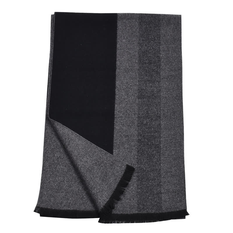 Buddha Stones Fall Winter Color Block Stripe Tassel Cozy Men's Scarf - image 8